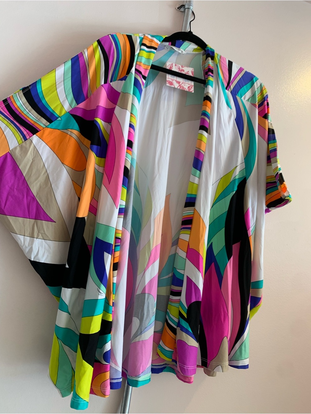 Trina Turk Multi-Color Abstract Printed Open Front Kimono